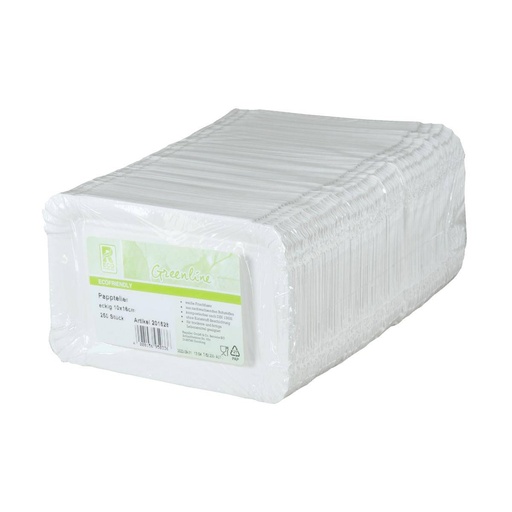 Pappteller eckig 10 x 16 cm | 250 Stück