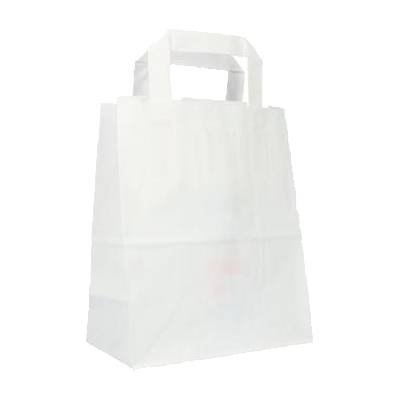Tragetasche/Kraftpapier-Tragetasche, 18,5 cm x 10 cm x 22 cm, 250 Stück | weiss