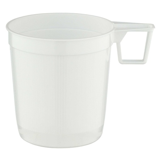 Kaffeetasse 250 ml, weiß mit geschlossenem Griff | 40 Stück/Rolle