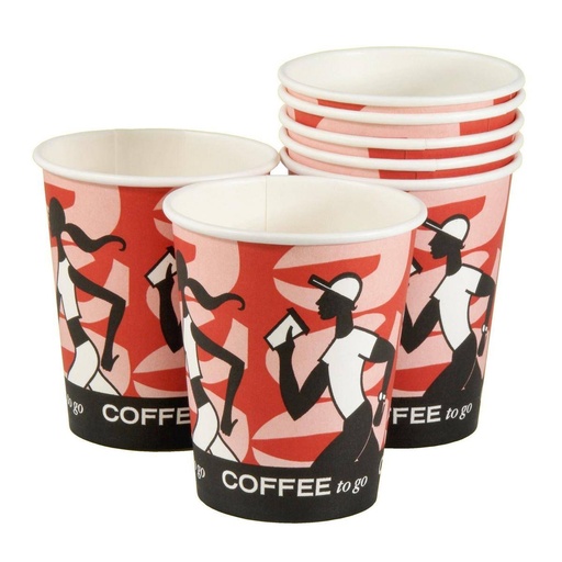 Kaffeebecher Coffee-Cups 8oz/200 ml, "Coffee Grabbers", Ø 80 mm, FSC | 50 Stück
