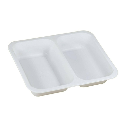 Menüschale PP "Caterline" siegelfähig 2-geteilt, eckig, 227 x 178 x 40 mm | 216 Stück weiß