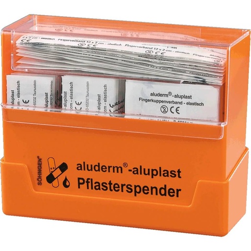 SÖHNGEN aluderm®-aluplast Pflasterspender Erwachsene | orange