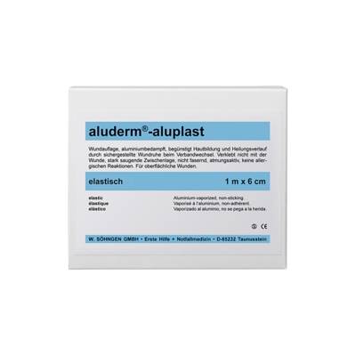 aluderm® -aluplast elastisch, 1 m x 6 cm | 10 Stück einzeln eingesiegelt