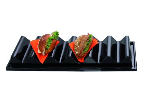 Snack-Verkaufsständer aus Kunststoff, 600 x 195 x 70 mm, schwarz
