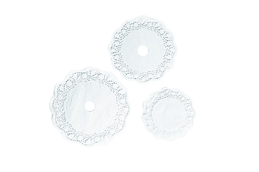 Tortenspitzen-Sets aus Papier, Ø 200 mm / Ø 260 mm / Ø 320 mm, weiß