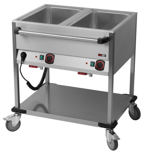 Bain-Marie-Wagen-Fahrbar 2x GN 1/1