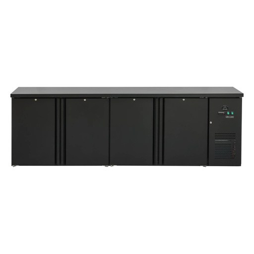 Flaschenkühltisch 600 Liter | Schwarz | 4 Türen | 2545 x 520 x 840 mm
