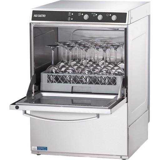 Gläserspülmaschine Universal inkl. Klarspülmitteldosierpumpe und Reinigerdosierpumpe und Ablaufpumpe | 230 V, 2,77 kW | 415x530x665 mm
