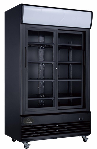 Flaschenkühlschrank 1000 L 1200x730x2072 mm, schwarz, Schiebetüren