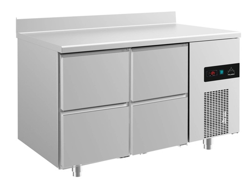 Kühltisch -2 bis +8°C 1400x700x850mm mit 2x zwei Schubladen u. Aufkantung
