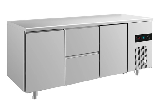 Kühltisch -2 bis +8°C 1865x700x850mm mit 2x Türen und 1x zwei Schubladen