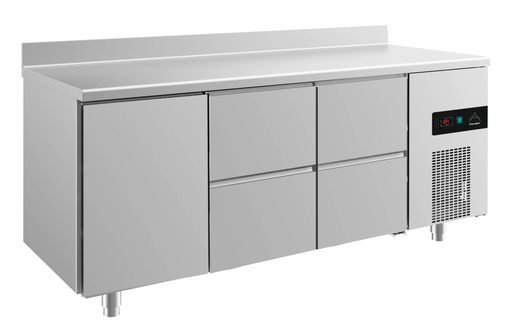 Kühltisch -2 bis +8°C 1865x700x850mm mit 1x Tür und 2x zwei Schubladen u. Aufkantung