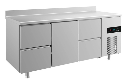 Kühltisch -2 bis +8°C 1865x700x850mm mit 1x Tür und 2x zwei Schubladen u. Aufkantung