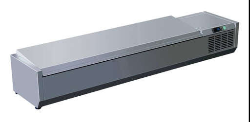 Pizzakühlaufsatz mit Edelstahldeckel 7x 1/4 GN | 1600x335x300 mm