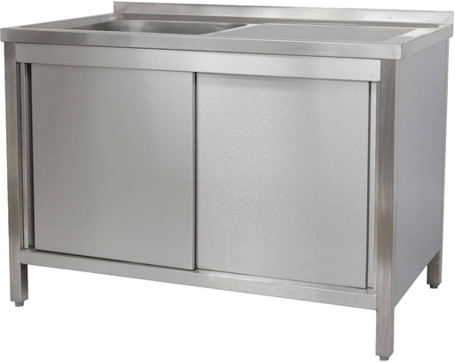 Spülschrank 1200 x 600 x 850 mm 1 Becken links, mit Grundboden      600 mm Tiefe