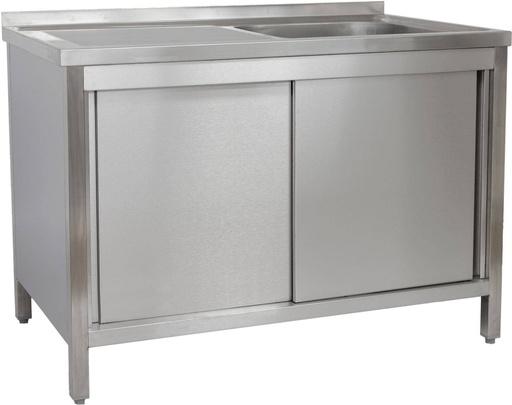 Spülschrank 1200 x 600 x 850 mm 1 Becken rechts, mit Schubladenblock, 600 mm Tiefe