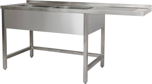 Spülzentrum 1600 x 700 x 850 mm 2 Becken links, mit Grundboden      700 mm Tiefe