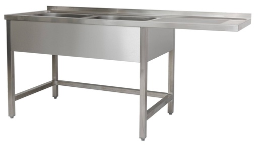 Spülzentrum 1500 x 600 x 850 mm 2 Becken links, ohne Grundboden      600 mm Tiefe