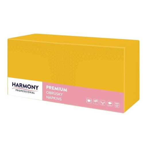 Tissue-Servietten 33 x 33 cm, 3-lagig, 1/4 Falz, 1500 Stück | Uni gelb