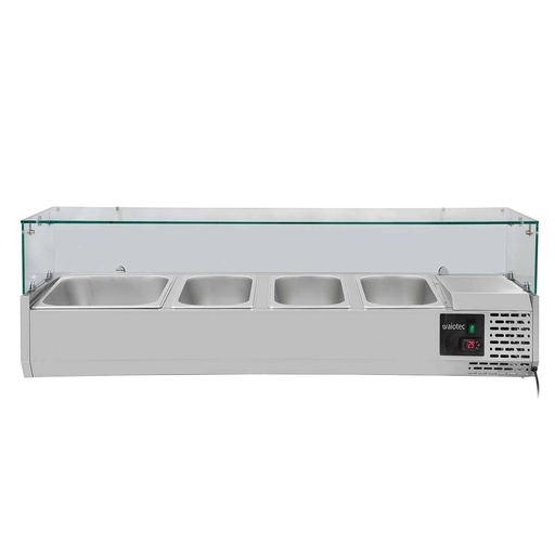 Kühlaufsatz mit Glasabdeckung 3xGN1/3 + 1xGN1/2, 1200 x 395 mm