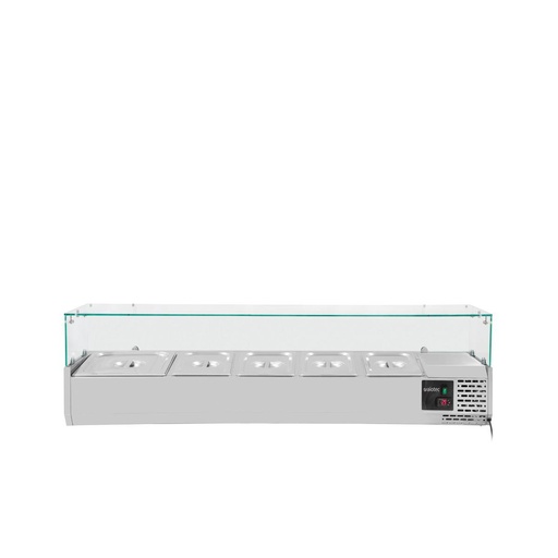 Kühlaufsatz mit Glasabdeckung 4xGN1/3 + 1xGN1/2, 1400 x 395 mm