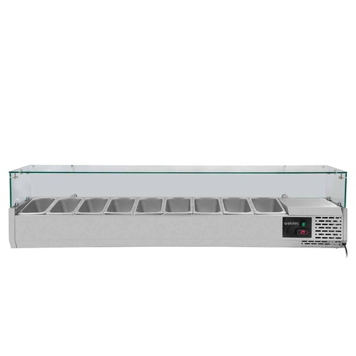 Kühlaufsatz mit Glasabdeckung 9xGN1/3, 2000 x 395 mm