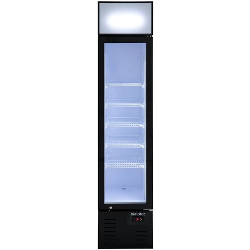 TOPLINE Getränkekühlschrank 1 Tür / 155 Liter mit Leuchtaufsatz "schwarz", 390 x 480 mm