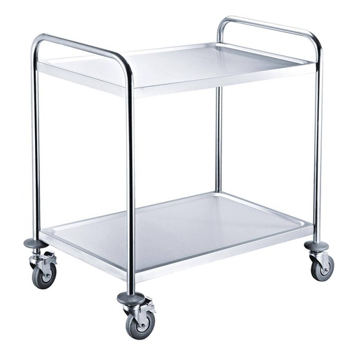 Servierwagen Edelstahl / 2 Böden, 860 x 540 mm