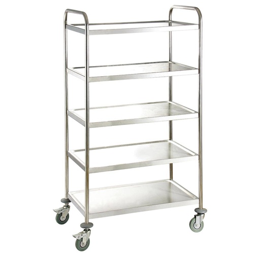 Servierwagen Edelstahl / 5 Böden, 860 x 540 mm