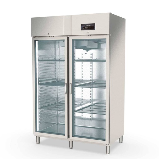 TOPLINE Kühlschrank / 2-türig GN 2/1 - Glas, 1350 x 850 mm