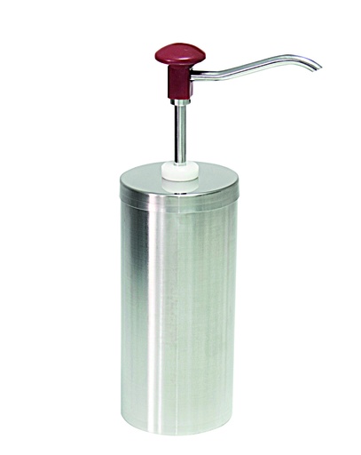 Druckknopf Dosierspender aus Edelstahl, Ø 120 mm, rot