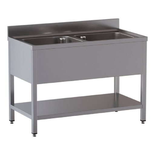 TOPLINE Spültisch / 2 Becken, 1200 x 600 mm