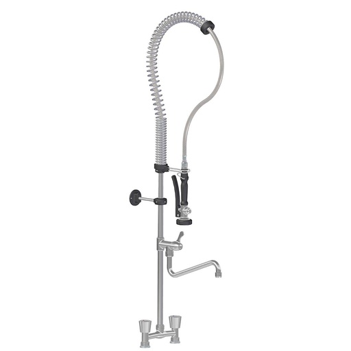 TOPLINE Geschirrwaschbrause mit Schwenkauslauf & 2 Mischventilen - Zweiloch, 160 x 350 mm