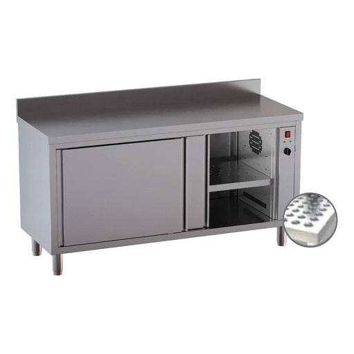 TOPLINE Wärmeschrank / 2 Schiebetüren & Aufkantung, 1200 x 700 mm