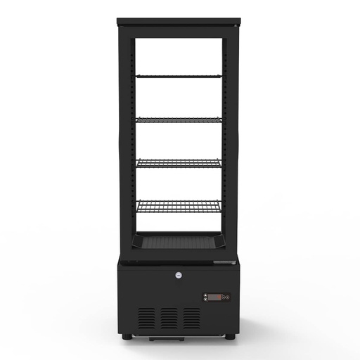 TOPLINE Kühlvitrine 4-fach / 92 Liter "schwarz", 434 x 398 mm