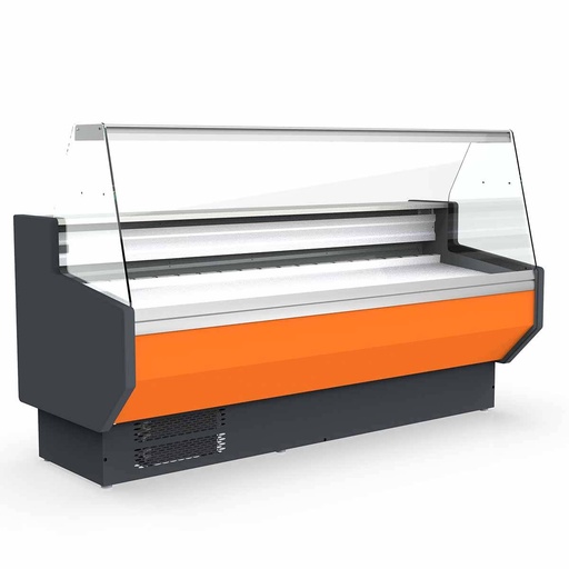 TOPLINE Kühltheke 150 - gerades Frontglas "orange", 1505 x 800 mm
