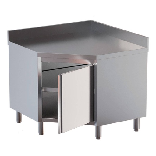 TOPLINE Eckarbeitsschrank / Flügeltür und Aufkantung, 1000 x 1000 mm