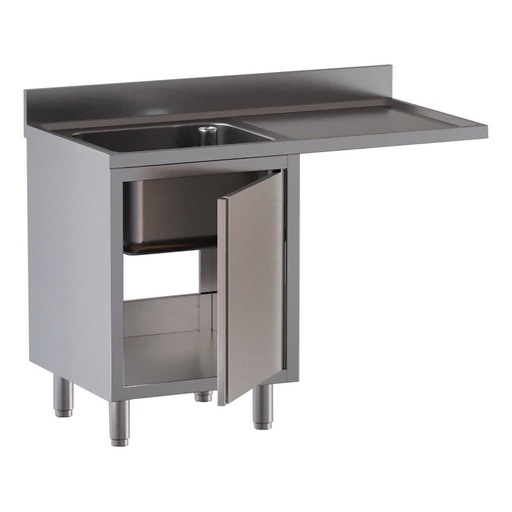 TOPLINE Spülcenter / 1 Becken links mit Flügeltür, 1400 x 700 mm