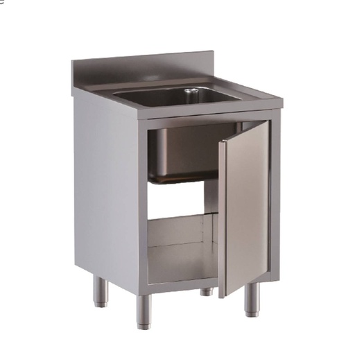 TOPLINE Spülschrank / 1 Becken mit Flügeltüren, 800 x 700 mm