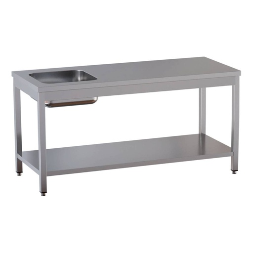 TOPLINE Cheftisch / Becken links, 2000 x 700 mm