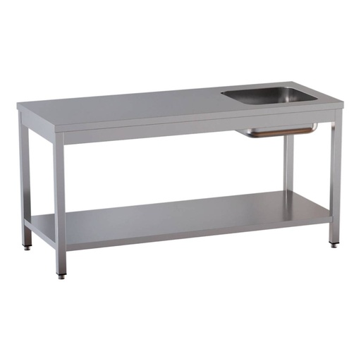 TOPLINE Cheftisch / Becken rechts, 1400 x 600 mm