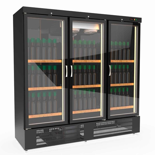 TOPLINE Weinkühlschrank Schwarz, 1706 Liter, 315 Flaschen, 2 Zonen, 2055 x 735 mm