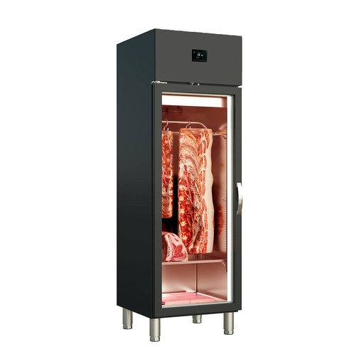 TOPLINE Reifeschrank Dry-Aging Schwarz, 320 Liter, 75 kg Fleisch, 600 x 650 mm