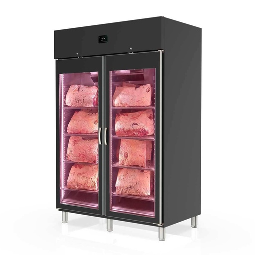TOPLINE Reifeschrank Dry-Aging Schwarz, 1404 Liter, 300 kg Fleisch, 1370 x 850 mm