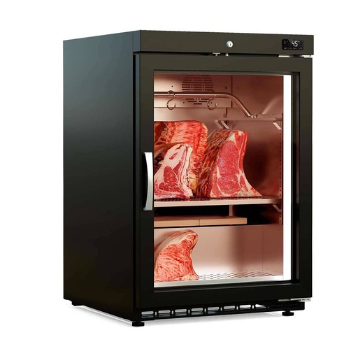 TOPLINE Reifeschrank Dry-Aging Schwarz, 120 Liter, 20 kg Fleisch, 600 x 650 mm