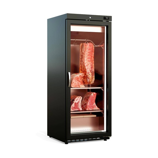 TOPLINE Reifeschrank Dry-Aging Schwarz, 240 Liter, 55 kg Fleisch, 600 x 650 mm