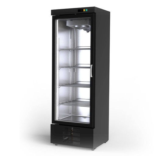 TOPLINE Tiefkühlschrank 500, schwarz, 1 Glastür, 680 x 735 mm
