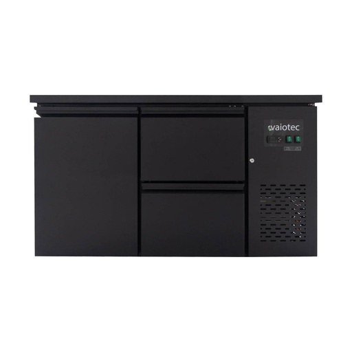 Barkühltisch schwarz / 1 Tür & 2 Schubladen - 280 L, 1465 x 520 mm