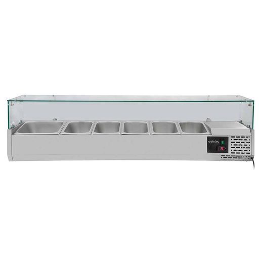 Kühlaufsatz mit Glasabdeckung 7xGN1/3, 1600 x 395 mm