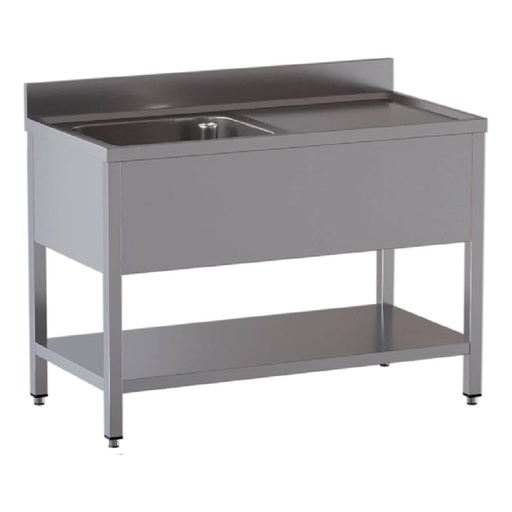 TOPLINE Spültisch / 1 Becken links + Abtropffläche, 1400 x 700 mm